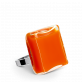 28727 - Bague en verre soufflée - Carré Medium Milk - Orange