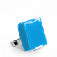 28727 - Anillo de vidrio soplado - Carré Medium Milk - Bleu roi
