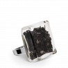 Glass ring - Carré Medium Paillettes