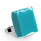 28708 - Anillo de vidrio soplado - Carré Giga Milk - Turquoise