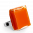 28708 - Bague en verre soufflée - Carré Giga Milk - Orange