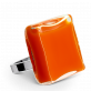 28708 - Anillo de vidrio soplado - Carré Giga Milk - Orange