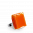 28746 - Bague en verre soufflée - Carré Mini Milk - Orange