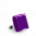 28746 - Bague en verre soufflée - Carré Mini Milk - Violet foncé