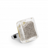 Glass ring - Carré Mini Billes