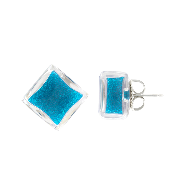 ORECCHINI CAPSULA CAFFE' BLU E BRILLANTINI - RICICLO CREATIVO - Gio... | su