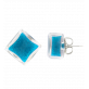 29119 - Stud earrings - Carré Billes - Bleu roi