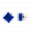 29119 - Boucles d\'oreilles clou en verre soufflées - Carré Billes - Bleu Foncé