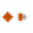29119 - Boucles d\'oreilles clou en verre soufflées - Carré Billes - Orange