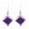 29132 - Boucles d\'oreilles crochet en verre soufflées - Carré Billes - Violet