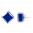 29101 - Boucles d\'oreilles clou en verre soufflées - Carré Milk - Bleu Foncé