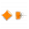 29101 - Boucles d\'oreilles clou en verre soufflées - Carré Milk - Orange