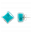 29101 - Boucles d\'oreilles clou en verre soufflées - Carré Milk - Turquoise