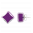 29101 - Stud earrings - Carré Milk - Violet foncé
