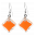 29083 - Boucles d\'oreilles crochet en verre soufflées - Carré Milk - Orange