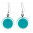 29151 - Boucles d\'oreilles crochet en verre soufflées - Cachou Milk - Turquoise