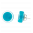 29169 - Boucles d\'oreilles clou en verre soufflées - Cachou Milk - Turquoise