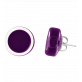 29169 - Pendientes con tuerca de vidrio soplado - Cachou Milk - Violet foncé