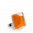 28862 - Glass ring - Carré Mini Transparent - Orange