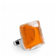 28862 - Bague en verre soufflée - Carré Mini Transparent - Orange