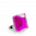 28862 - Bague en verre soufflée - Carré Mini Transparent - Rose