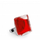 28862 - Bague en verre soufflée - Carré Mini Transparent - Rouge