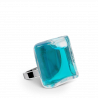 Bague en verre soufflée - Carré Mini Transparent