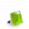 28862 - Bague en verre soufflée - Carré Mini Transparent - Vert