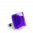 28862 - Bague en verre soufflée - Carré Mini Transparent - Violet