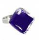 30710 - Glass ring - Losange Nano Milk - Bleu Foncé