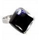 30710 - Glass ring - Losange Nano Milk - Noir