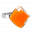 30710 - Bague en verre soufflée - Losange Nano Milk - Orange