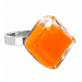30710 - Bague en verre soufflée - Losange Nano Milk - Orange
