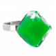 30710 - Glass ring - Losange Nano Milk - Vert foncé