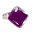 30710 - Bague en verre soufflée - Losange Nano Milk - Violet foncé