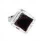 30730 - Anillo de vidrio soplado - Losange Nano Billes - Noir