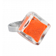 30730 - Bague en verre soufflée - Losange Nano Billes - Orange