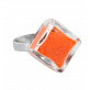 30730 - Bague en verre soufflée - Losange Nano Billes - Orange