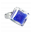 30730 - Anillo de vidrio soplado - Losange Nano Billes - Bleu Foncé