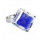 30730 - Anello in vetro - Losange Nano Billes - Bleu Foncé