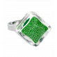 30730 - Glass ring - Losange Nano Billes - Vert