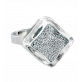 30730 - Bague en verre soufflée - Losange Nano Billes - Argent