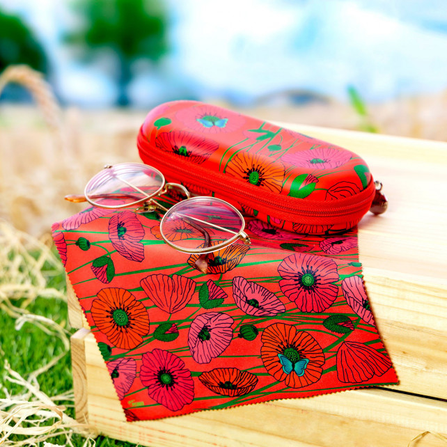 Hard glasses case Voyage Coquelicots Pylones