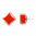 29101 - Boucles d\'oreilles clou en verre soufflées - Carré Milk - Rouge clair