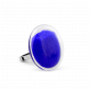 29069 - Bague en verre soufflée - Galet Mini Billes - Bleu Foncé