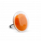 29069 - Bague en verre soufflée - Galet Mini Billes - Orange