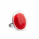 29069 - Bague en verre soufflée - Galet Mini Billes - Rouge