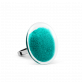 29069 - Bague en verre soufflée - Galet Mini Billes - Turquoise