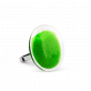29069 - Bague en verre soufflée - Galet Mini Billes - Vert