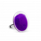 29069 - Bague en verre soufflée - Galet Mini Billes - Violet